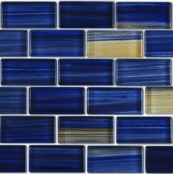 Aquabella Monet Water Lilies 1x2 Glass Tile